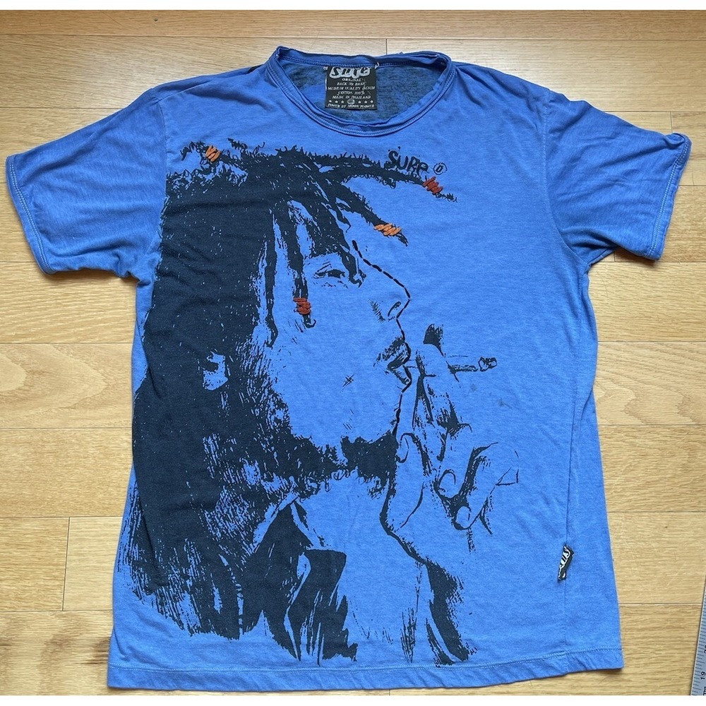 SURE Bob Marley All Over Print Size M Yoga Hippie Smoke Ganga Shirt